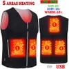 Damesvesten Verwarmde vesten Winter buiten vissen USB Thermostatisch 5-zone verwarmingsvest wasbaar Sport bergbeklimmen Verwarmde ski-jas DAMES 231201