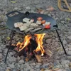 Fornuizen 30 33 36CM Grillpan Non-stick BBQ-bakplaat met verstelbare steunketting Draagbaar voor buiten Camping Keuken Bakewa 231202