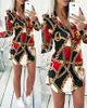 Dresses for Women Y K Chain Print Colorblock Button Front Shirt Dress Casual Turn down Collar Vestido Elegance Mini Robe