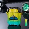 Windproof Kerosene Transparent Unusual Lighter Oil Tank Creative Metal Punk Style Flint Petroleum Lighters Smoking Accessories