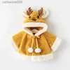 Sets de ropa 4 Colors Lindo Christmas Elk Plush Baby Jacket Outumn Winter Warm Capoled Girls Abrigo Princesa Princesa Capa de niña 0-24ml231202