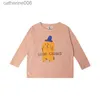 Vêtements ensembles Ins nouveau 2023 coréen enfants automne vêtements d'hiver pour filles garçons bébé à manches longues t-shirt dessin animé drôle hauts porter t-shirt coton l231202