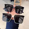 Okulary przeciwsłoneczne Vintage Super duża kwadratowa rama czarne okulary mody UV400