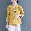 Women's Blouses Spring And Autumn Solid Color Double Layer Neck Button Lace Up Panel Long Sleeve Loose Fit Shirt Fashion Elegant Tops