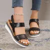 Sandalen Slangenprint Sleehak Sandalen Voor Vrouwen 2023 Zomer S Plus Size Romeinse Platform Antislip Strand Sandalias De mujer