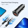 高速クイック充電38WデュアルポートPD USB C CAR CAR CHARGER ALLOY METAL POWERADAPTER for iPad 11 12 13 14 15 Pro Max Samsung HTC LG F1