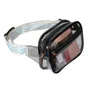 Cosmetic Bags Clear PVC Sling Women Fashion Vintage Leopard Guitar Strap Crossbody Chest Bag Girls Waterproof Fanny Pack Stadium Approved