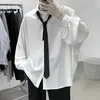 القمصان غير الرسمية للرجال هي تصميم عصري وقيمة على الطراز الكوري طويل الأكمام للرجال Chemise Homme Camisa Masculina