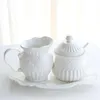 Milk Jugs Retro Baroque British Royal Family Rococo Art Relief Bone China Coffeeware Sugar Bowl Jar Creamer Pitcher Coffee Tools 231201