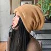 Boinas Material suave Sombrero de punto Acogedor Elegante Invierno de mujer Felpa elástica con diseño antideslizante para comodidad al aire libre