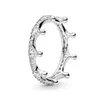 Klusterringar glittrande smycken 925 Sterling Silver Light Luxury Crown Sun Moon Water Drop Ring Wedding Anniversary Gift