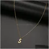 Collane con ciondolo Donna A-Z Alfabeto Oro rosa Personalizzazione lettera Collana in acciaio inossidabile Gioielli glamour Pendenti con consegna drop Dh8Hl