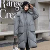 Trench da donna Tinta unita Tasche grandi con cappuccio Giubbotti Casual Medio lungo Parka Autunno Inverno Cappotto allentato a reticolo rombico