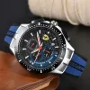31A Ferrar Wrist for Men 2023 Nya herrklockor alla Dial Work Quartz Watch High Quality Top Brand Chronograph Clock Fashion Rubber Belt