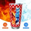 Tumblers Red Polka Dot Tumbler Vakuumisolerad söt termisk kopp kolv bilmugg kall dryck 20oz