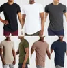 LL-FZ1234 MENS T-Shirts Üstleri Spor Giyim Giyim Yaz Egzersiz Fitness Giyim Spor kıyafetleri Gevşek Kısa Kollu Gömlek Ceket