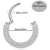 Anelli da naso Borchie G23 Orecchino cartilagineo Orecchino Lobo dell'orecchio Piercing Due file CZ Zircone Anelli da naso pavimentati Cerchi Labret Anello Clicke per labbra Gioielli 231201