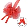 Decorative Flowers Red Wedding Bridal Car Decoration Kit Artificial Flower Ball Ribbon Bows Garland Wrap Romantic