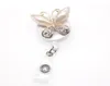 30 pzlotto Moda Strass perla bella farfalla Retrattile animale ID Badge Holder bobina per giftparty6396206