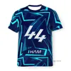 Camisetas masculinas 2023/2024 Nova F1 Fórmula 1 Equipe de Corrida Poliéster para Lewis Hamilton 44 Lazer Macio Camisa Fina Novidade Na Moda I1g5
