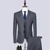 Men's Suits 2023 Spring And Autumn Korean Fit Three Piece Set Fashion Fancy Suit Host Performance Dress Groom