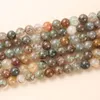 Loose Gemstones Quality Natural Red Green Rutilated Quartz Hair Crystal Stone Bead DIY For Jewelry Making Bracelet Neckalce Accessory