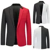 Herrdräkter trendiga formella affärsdräkt Blazer Slim Fit Office Jacket Outwear White/Red M 2xl lämplig för våren och hösten