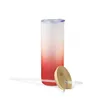 Wasserflaschen 16 Unzen 20 Unzen 25 Unzen gerade Sublimationsglas-Tumbler-Flasche mit Bambusdeckel St. Leere mattierte Farbverlaufsfarben Gläser Becher Dhkas