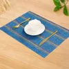 Table Mats Mug Pad Durable Heat Insulation Placemat Waterproof Non-slip Mat With Stripe Print Ideal For Glassware Cup Coasters Dining