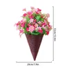 Decorative Flowers Artificial Rattan Basket Wall Hanging Door Pendant Decor Simulation Flower Plant Wreaths Home Garden Party Decoration