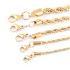 Chains High Quality Gold Plated Rope Chain Stainless Steel Necklace For Women Men Golden Fashion Twisted Chains Jewelry Gift 2 3 4 5 6 Dhmik