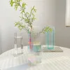 Vases INS Style Acrylic Vase Transparent Narrow Mouth Hydroponic Flowers 2023 Creative Dining Table Flower Arrangement