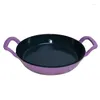 Pans Enameled Cast Iron Cookware Casserole Braiser Pan With Double Loop Handle Round Skillet For Oven