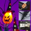 Decoração de festa abóbora led halloween piscando luz gypsophila fantasma festival vestir-se chapéu brilhante lâmpada decoração pendurado lanterna