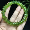 Link Bracelets Natural Faceted Peridot Bracelet String Charms Strand Exquisite Jewelry Gift Healing Crystal Energy 1pcs 10.7MM