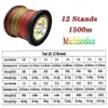 Braid Line FC 12 Strands 1500m flätad linje Multifilament 25-230lb Multicolor Super Strong Japan PE Line Saltvattenfiske 231201