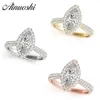 AINUOSHI 925 Sterling Silver Donna Anelli di fidanzamento per matrimonio Halo Marquise Cut Anelli da sposa Anniversario Argento Gioielli per feste Regalo Y248k