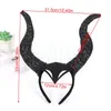 Fournitures de fête sorcière noir Long corne de bœuf bandeau réaliste diables Halloween carnaval Cosplay charme bandeau