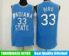 HOT Indiana State College NCAA 33 Larry Bird Ed Bordado Swingman Jersey Camisas Camisas Esporte Barato Basquete Retro Us Top