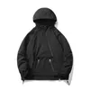 Vestes pour hommes coréens à capuche hommes hip hop diagonale fermeture éclair conception coupe-vent manteau streetwear qualité homme extérieur