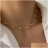 Sautoirs Mode Élégant Perle Collier Collier Simple Style Mignon Double Couche Chaîne Pendentif Femme Bijoux Accessoires Drop Livraison N Dhojh