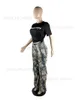 Calças femininas Capris Florest Florest Camouflage Cargo Pants Mulheres Moda High Colo Botão Fly Bolsetes Logo Casual Troushers Todas