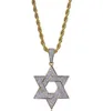 Chaîne Hip Hop entièrement glacée, collier pendentif étoile de David en diamant de laboratoire pour hommes et femmes 5682793