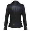 Trajes de mujer Blazers HIGH STREET est Chaqueta blazer de diseñador de moda barroca Botones de metal de león para mujer Chaqueta de cuero sintético Abrigo exterior 231202