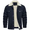 Vestes pour hommes Hommes Luxe Denim Veste Corduroy Rétro Sherpa Polaire Windbrekaer Épais Chaud Hiver Avec Plusieurs Poches Casual