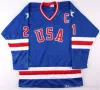 Hotsell College wear Vintage ijshockey 1980 USA Jersey Heren College Blauw Wit 17 Jack Ocallahan 30 Jim Craig 21 Mike Eruzione Allemaal gestikt