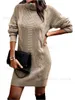 Abiti sexy urbani Abbigliamento per maglione in maglia in maglia da maglia da maglieria Donne Cross Long Spring Khaki 2023 Spring Autumn Inverno Abiti sexy Vestido Streetwear Jumper T231202