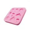 Moldes de cozimento Ferramenta de pastelaria de casamento Silicone Fondant Mold Sugar Craft Cozinha Topper Decoração Bolo Biscoito