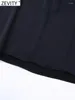 Blusas de mujer Zevity 2023 Mujeres High Street Front Hole Design Soft Satin Black Halter Blusa Lady Chic Chaleco sin mangas Camisas Slim Tops