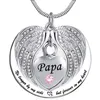 Papa Angel Wing Urn ketting voor as hart crematie Memorial aandenken hanger ketting sieraden met vulkit en Gift216r